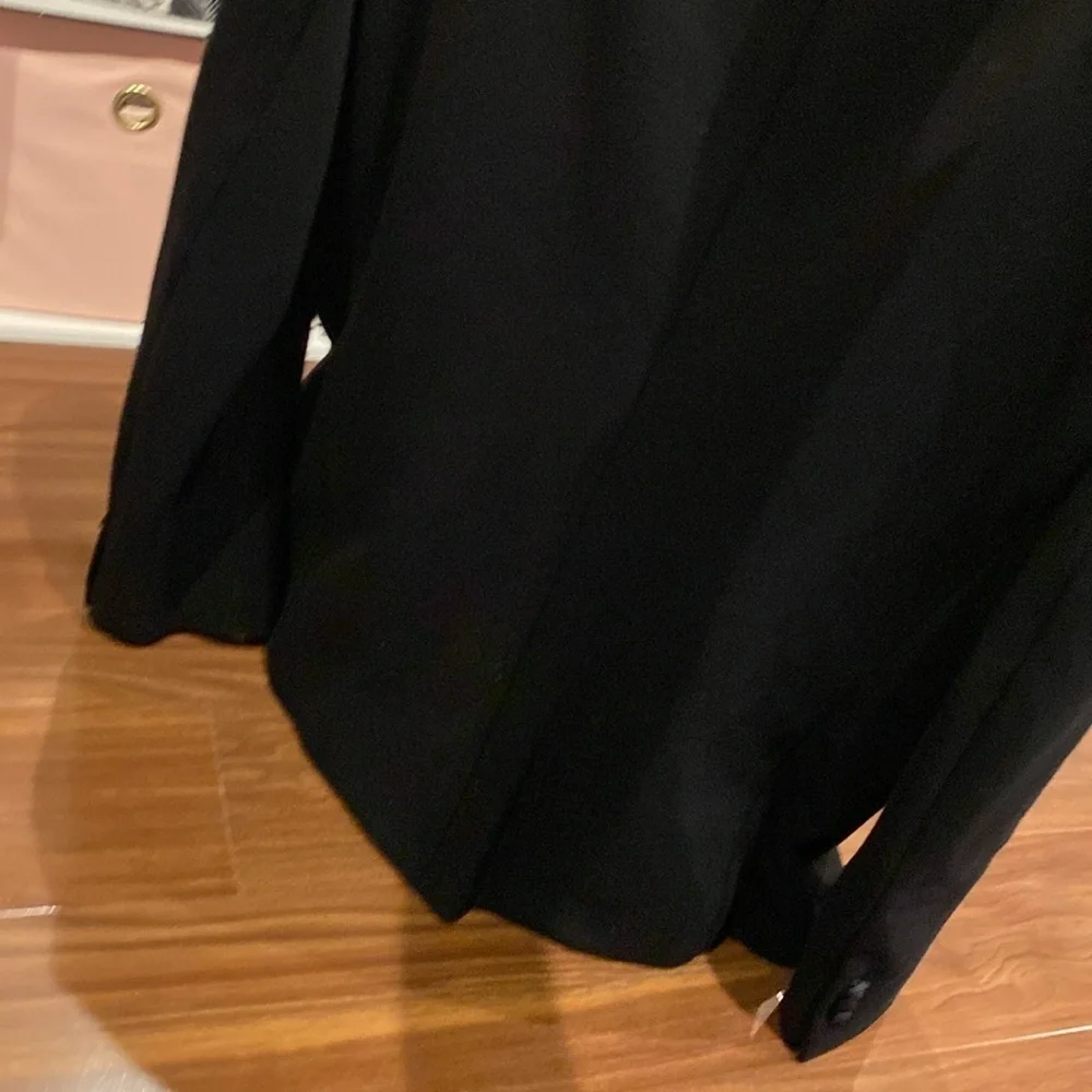 Giorgio Armani / black satin lapel ponte double breasted blazer jacket 56 IT XL